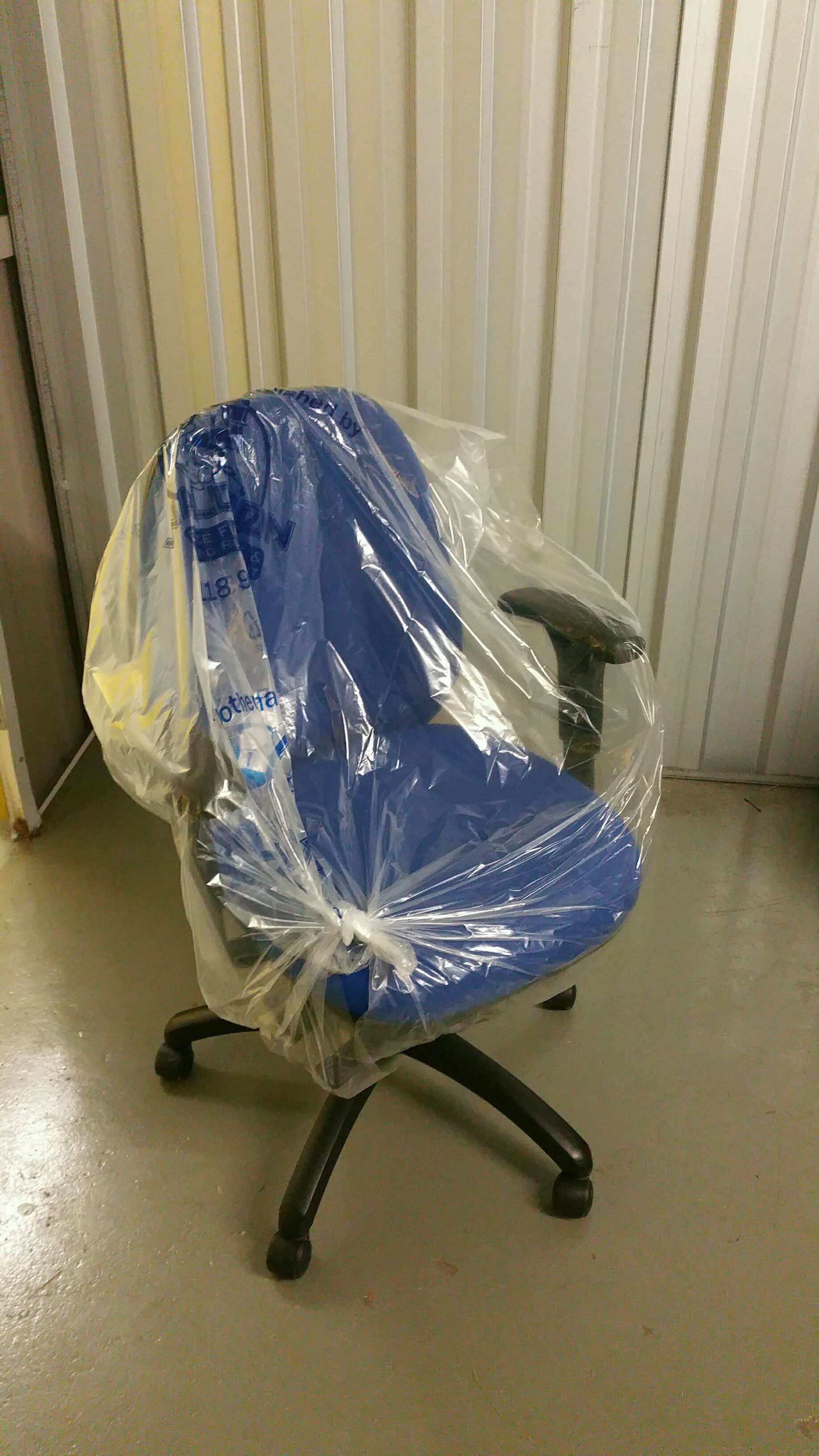 7. Office Chair Blue Fabric Adjustable Arms