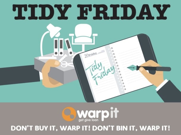 warp it tidy friday campaign clear clutter reuse office