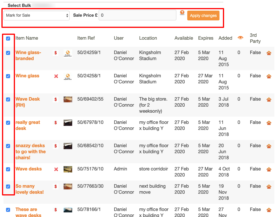 sales staff list view Warp It - Waste Action Reuse Portal